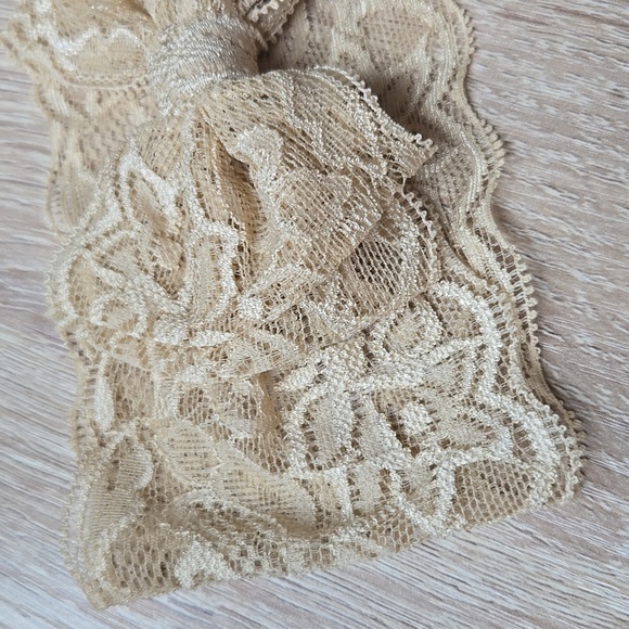 Lace Bowknot Beige Headband Baby Girl Elastic Headwrap Kids Handmade Hairband - Picture 4 of 10